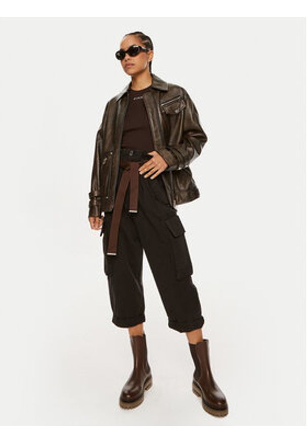 Pinko Spodnie cargo Ronfare 101840 A21C Czarny Regular Fit. Kolor: czarny. Materiał: bawełna