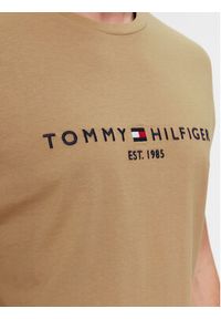 TOMMY HILFIGER - Tommy Hilfiger T-Shirt Logo MW0MW11797 Beżowy Slim Fit. Kolor: beżowy. Materiał: bawełna #3