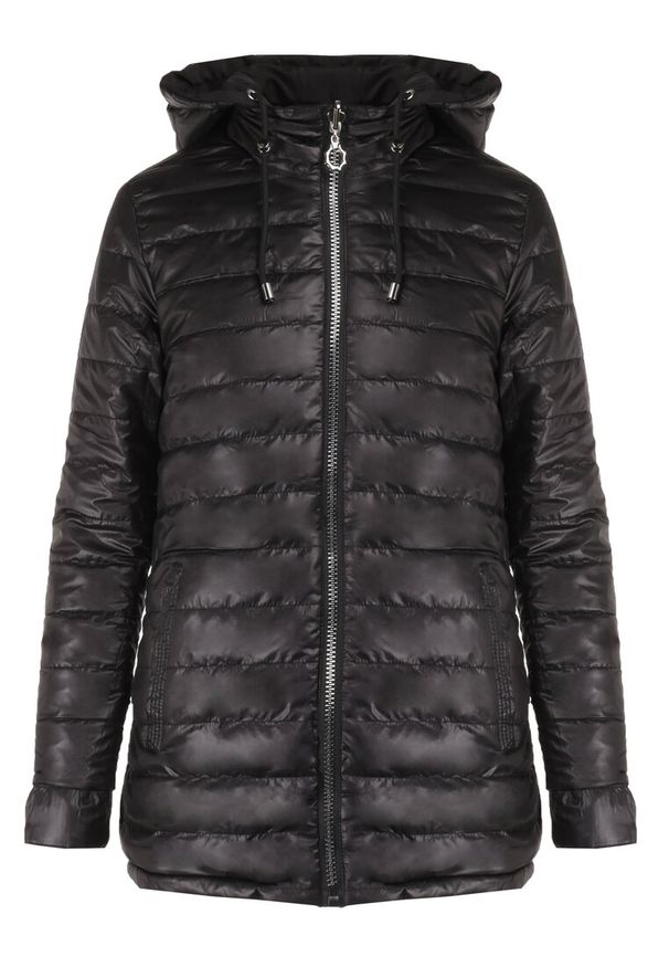 Born2be - Czarna Kurtka Dwustronna Amathonia. Kolor: czarny. Styl: elegancki