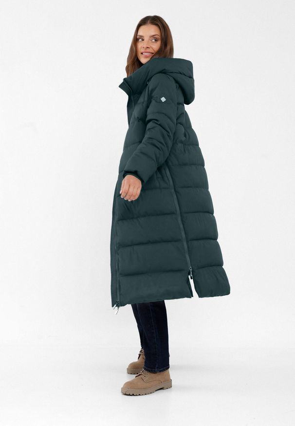 Volcano - Długi płaszcz pikowany J-COMELY. Materiał: materiał. Długość: długie. Sezon: zima