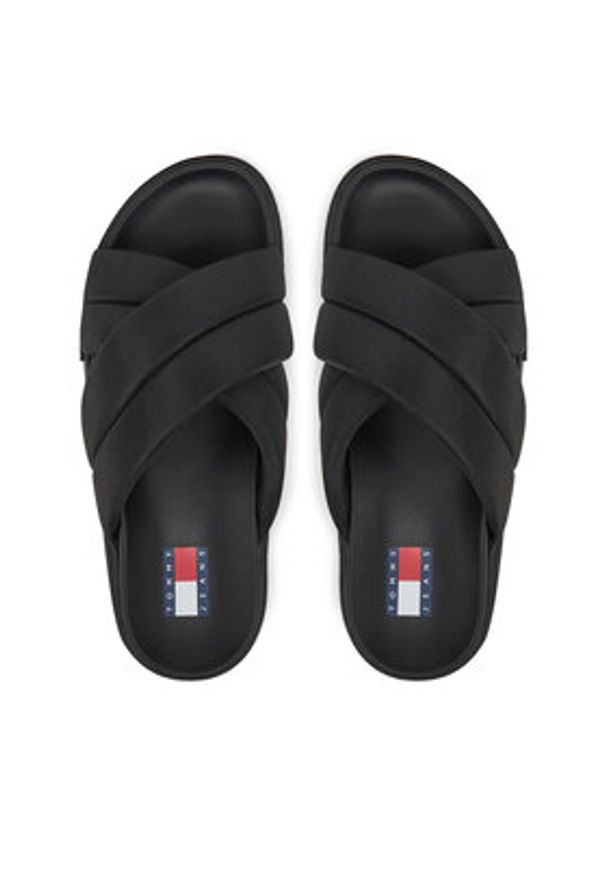 Tommy Jeans Klapki Tjw Flatform Sandal EN0EN02775 Czarny. Kolor: czarny. Materiał: materiał
