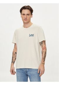 Lee T-Shirt Wobbly 112349079 Écru Regular Fit. Materiał: bawełna