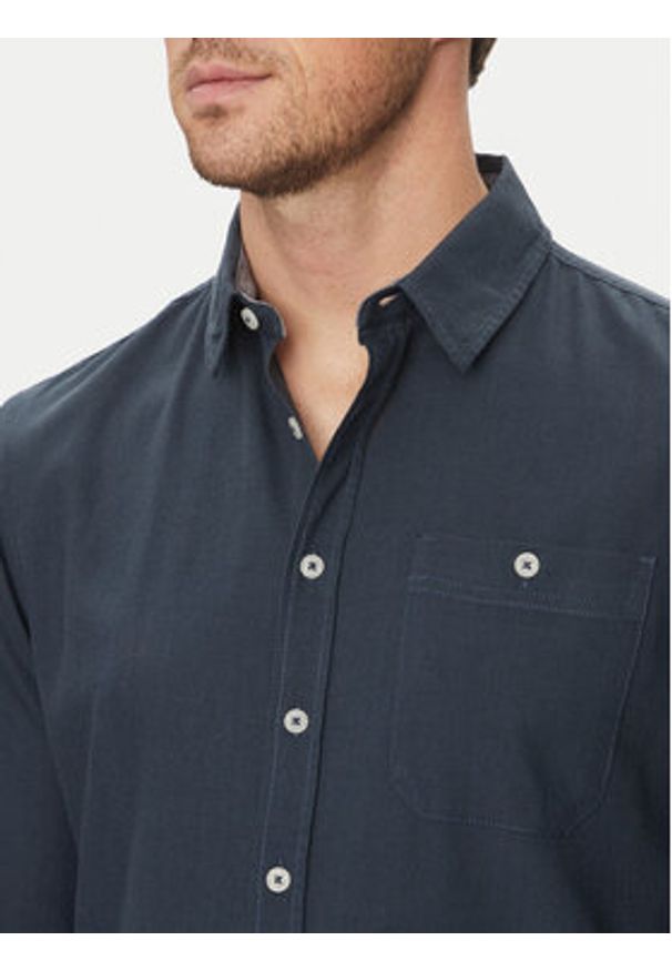 Blend Koszula 20717859 Granatowy Regular Fit. Kolor: niebieski. Materiał: wiskoza, len