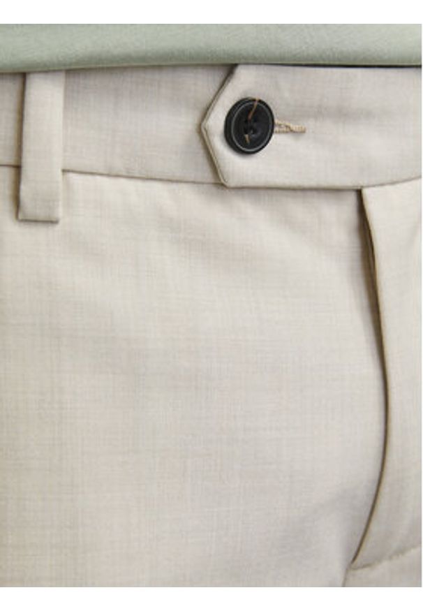 Jack & Jones - Jack&Jones Chinosy Marco 12193553 Beżowy Slim Fit. Kolor: beżowy. Materiał: syntetyk