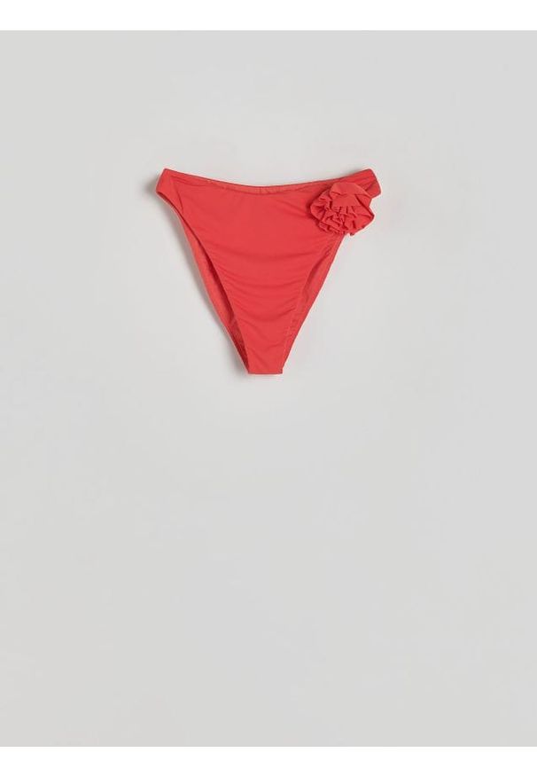 Reserved - Dół od bikini - koralowy. Kolor: pomarańczowy. Materiał: materiał. Wzór: gładki