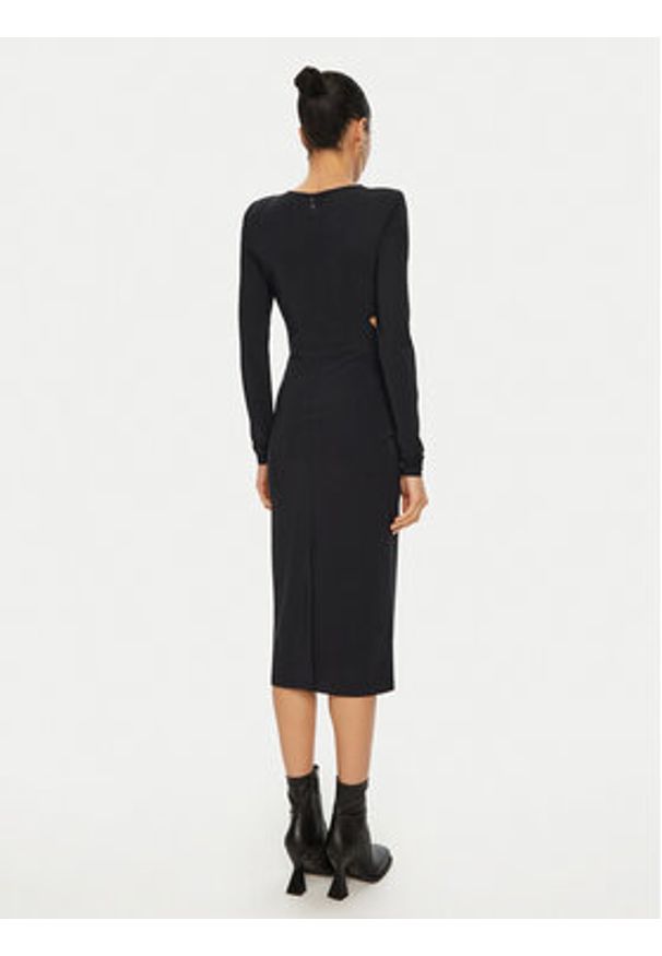 Patrizia Pepe Sukienka koktajlowa 8A1454/JZ26-K103 Czarny Slim Fit. Kolor: czarny. Materiał: syntetyk. Styl: wizytowy