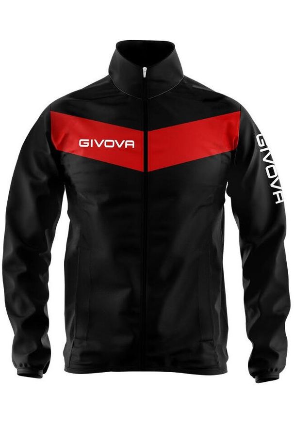 Kurtka Przeciwdeszczowa Givova Nero-Rosso 3XL Wodoodporna i Oddychająca. Kolor: czerwony. Sport: piłka nożna
