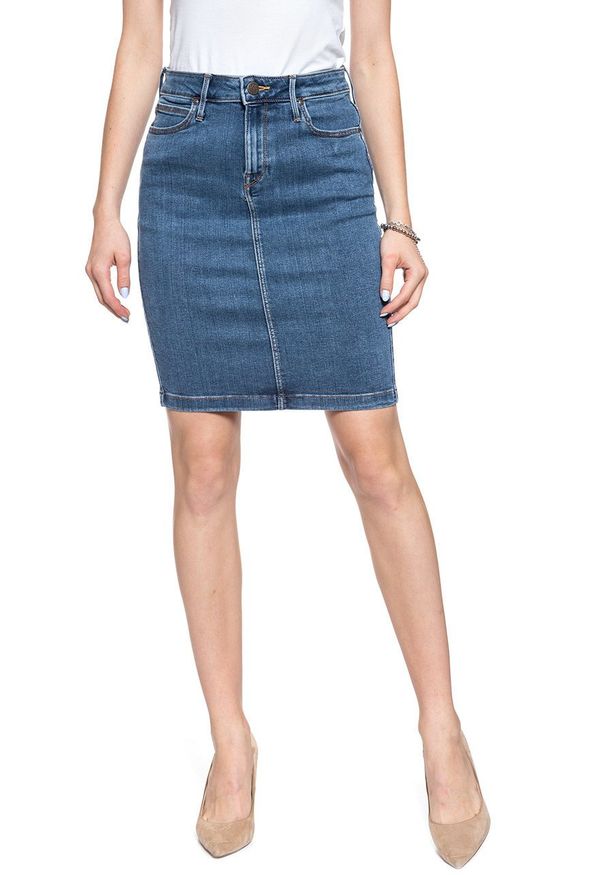 Lee - LEE PENCIL SKIRT CLEAN PLAY L38GKJZH 112108176. Materiał: jeans. Wzór: jednolity
