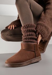 Born2be - Bordowe Krótkie Śniegowce Zozaline. Okazja: na co dzień. Kolor: czerwony. Materiał: jeans. Styl: casual, klasyczny, elegancki #4