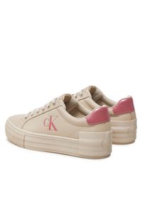 Calvin Klein Jeans Sneakersy Vulc Flatform YW0YW01613 Écru. Materiał: skóra