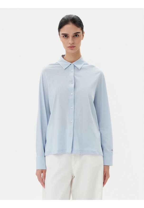 TOMMY HILFIGER - Tommy Hilfiger Koszula WW0WW45983 Błękitny Regular Fit. Kolor: niebieski. Materiał: bawełna, wiskoza