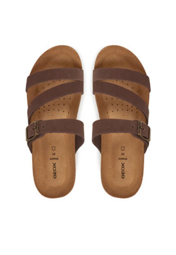 Geox Klapki D New Sthellae D551AA 00032 C6009 Brązowy. Kolor: brązowy. Materiał: nubuk, skóra