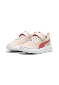 Puma - Dziecięce sneakersy z alternatywnym zapięciem Evolve Run Mesh PUMA. Kolor: biały, czerwony, wielokolorowy, różowy. Materiał: materiał, syntetyk. Sport: bieganie