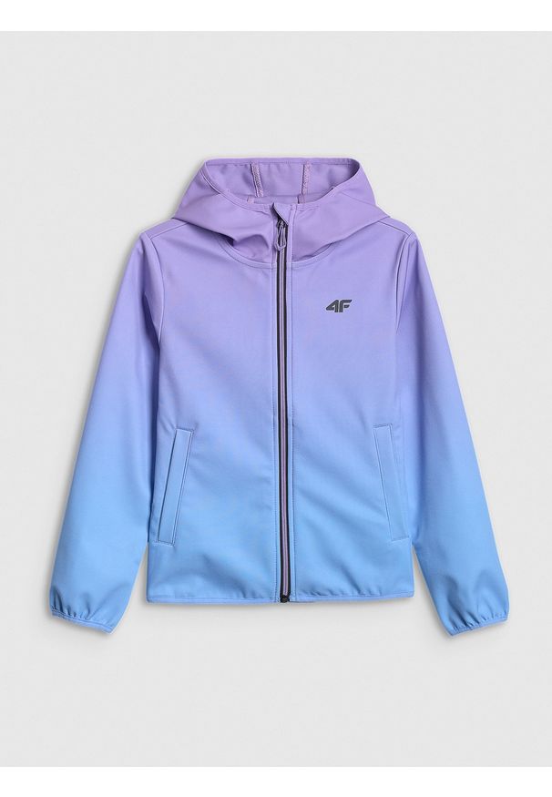 4f - 4F Kurtka softshell wiatroodporna membrana 5000 dziewczęca - multikolor 152 (11-12 lat). Kolor: wielokolorowy. Materiał: softshell. Sezon: lato