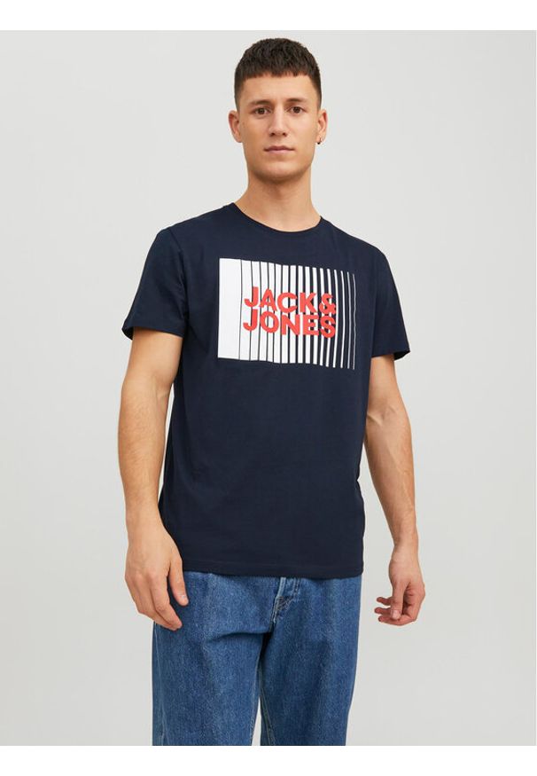 Jack & Jones T-Shirt Corp 12233999 Granatowy Standard Fit. Kolor: niebieski. Materiał: bawełna