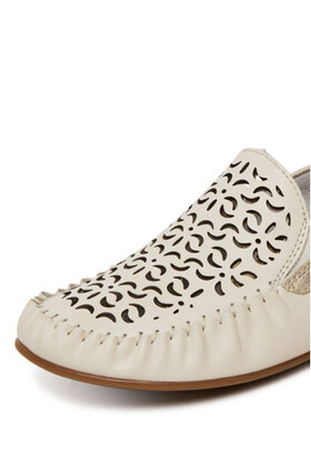 Rieker Mokasyny CEO-L6350-60 Beżowy jasny. Kolor: beżowy. Materiał: syntetyk, skóra