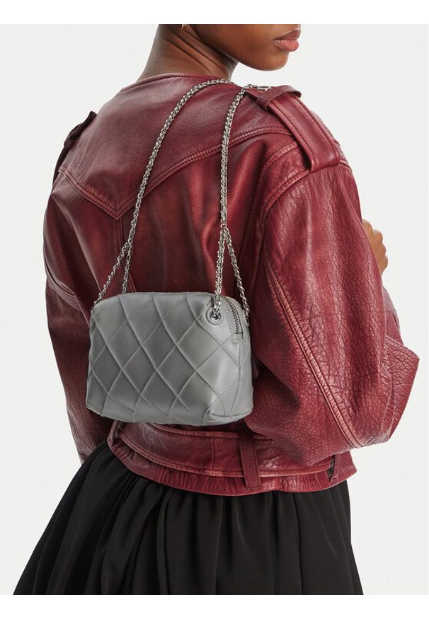 Tory Burch Torebka Fleming Small 169226 Szary. Kolor: szary. Materiał: skórzane