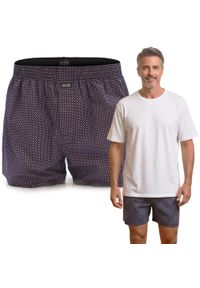 Męskie Bokserki Bawełniane - Pako Jeans - Drobny Groszek. Kolor: brązowy, wielokolorowy, beżowy. Materiał: bawełna. Wzór: grochy #3