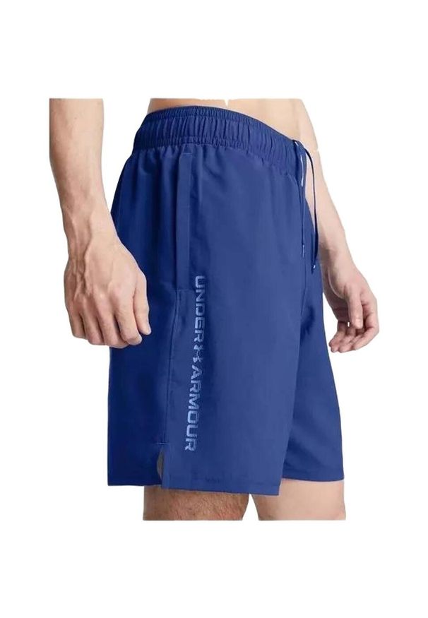 Spodenki treningowe męskie Under Armour Woven Wordmark. Kolor: wielokolorowy, niebieski