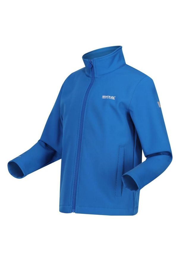 Regatta - Kurtka turystyczna softshell dziecięca Cera. Kolor: niebieski. Materiał: softshell. Styl: sportowy