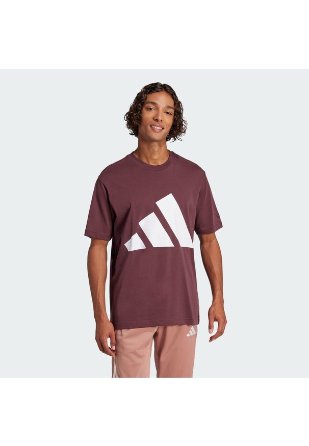 Adidas - Koszulka Essentials Big Logo. Kolor: wielokolorowy, różowy, brązowy. Materiał: bawełna
