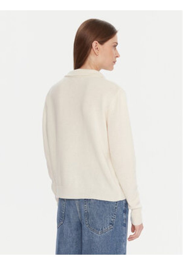 Kontatto Sweter 3M0977C Écru Regular Fit. Kolor: kremowy. Materiał: wełna