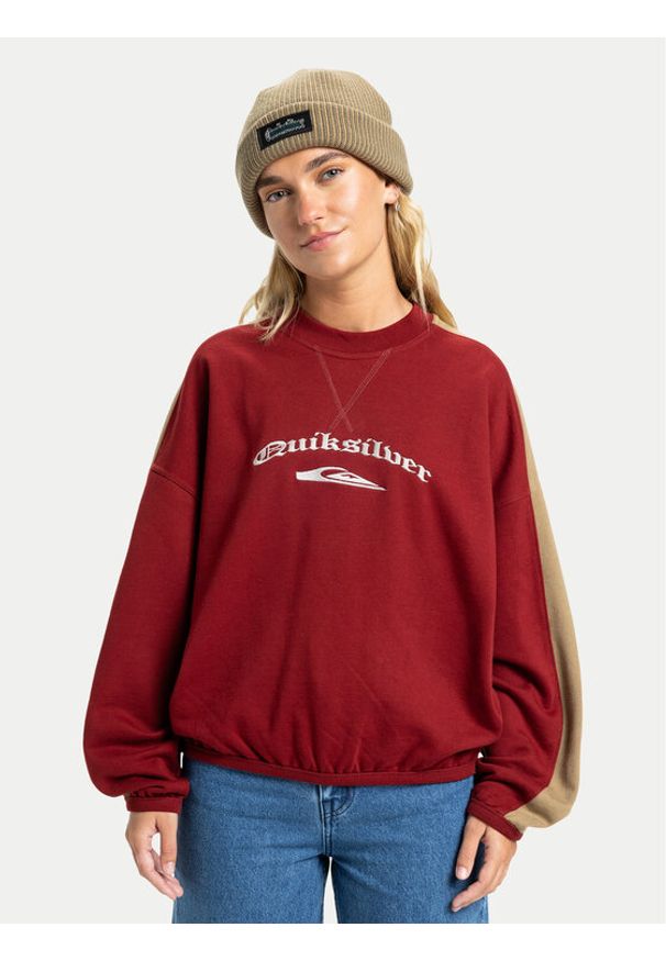 Quiksilver Bluza Mercury Block EQWFT03202 Czerwony Boxy Fit. Kolor: czerwony. Materiał: bawełna