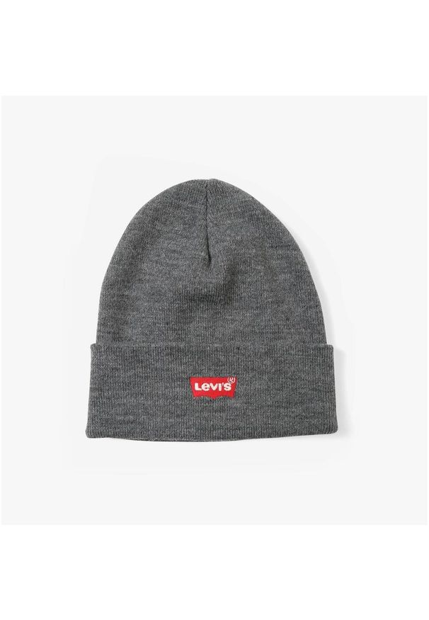 Levi's® - Czapka beanie Levi's szara klasyczna z logo. Kolor: szary. Materiał: akryl. Wzór: haft. Sezon: zima. Styl: klasyczny