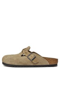 Birkenstock Klapki Boston Braided 1026694 Brązowy. Kolor: brązowy. Materiał: skóra