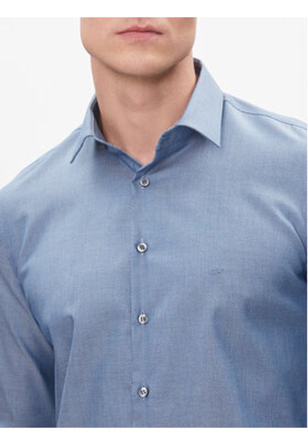 Calvin Klein Koszula K10K112299 Niebieski Slim Fit. Kolor: niebieski. Materiał: bawełna