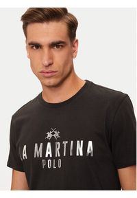 La Martina T-Shirt ZMR322 JS206 Czarny Regular Fit. Kolor: czarny. Materiał: bawełna #4