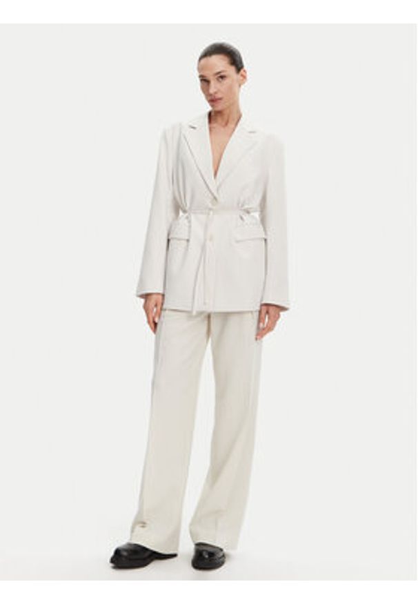 Calvin Klein Jeans Marynarka J20J225206 Écru Slim Fit. Materiał: syntetyk