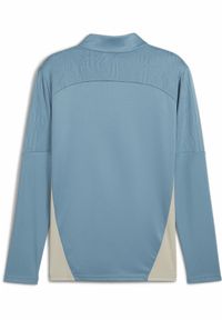 Puma - Męska bluza treningowa Olympique Marsylia z zamkiem 1/4 PUMA. Kolor: beżowy, niebieski, wielokolorowy. Sport: fitness