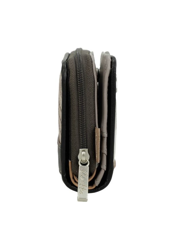 Portfel damski Anekke, z efektownym nadrukiem i metalowym logo zapinany na suwak wyposażony w przegrody na karty kieszeń na monety, brązowy, 42809-90. Kolor: brązowy. Wzór: nadruk