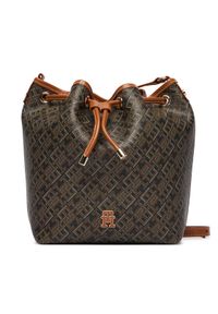 TOMMY HILFIGER - Tommy Hilfiger Torebka Th Monoplay Bucket Le AW0AW18847 Czarny. Kolor: czarny. Materiał: skórzane #1
