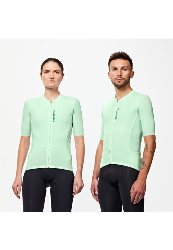 VAN RYSEL - Koszulka rowerowa szosowa Van Rysel Racer 2. Kolor: niebieski, wielokolorowy, zielony. Materiał: materiał, poliester, elastan