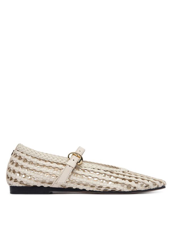 TOMMY HILFIGER - Tommy Hilfiger Baleriny Mary Jane Ballerinas FW0FW09244 Kremowy. Kolor: kremowy. Materiał: skóra