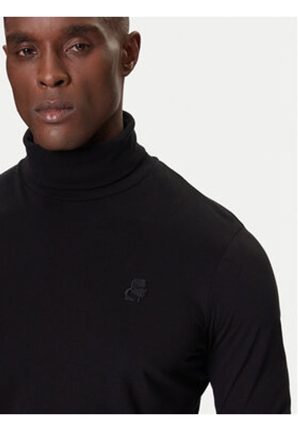 Karl Lagerfeld - KARL LAGERFELD Golf 755023 554226 Czarny Regular Fit. Typ kołnierza: golf. Kolor: czarny. Materiał: bawełna