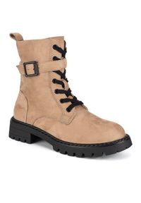 DeeZee Botki WS6111-27 Beżowy. Kolor: beżowy. Materiał: materiał #6