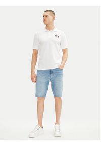 Karl Lagerfeld - KARL LAGERFELD Polo 745400 552235 Biały Slim Fit. Typ kołnierza: polo. Kolor: biały. Materiał: bawełna #3