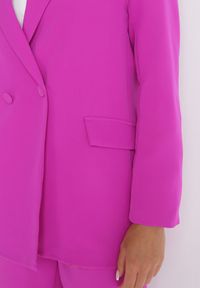 Born2be - Fuksjowa Marynarka Dwurzędowa Mangane. Kolor: różowy. Styl: klasyczny, elegancki #3