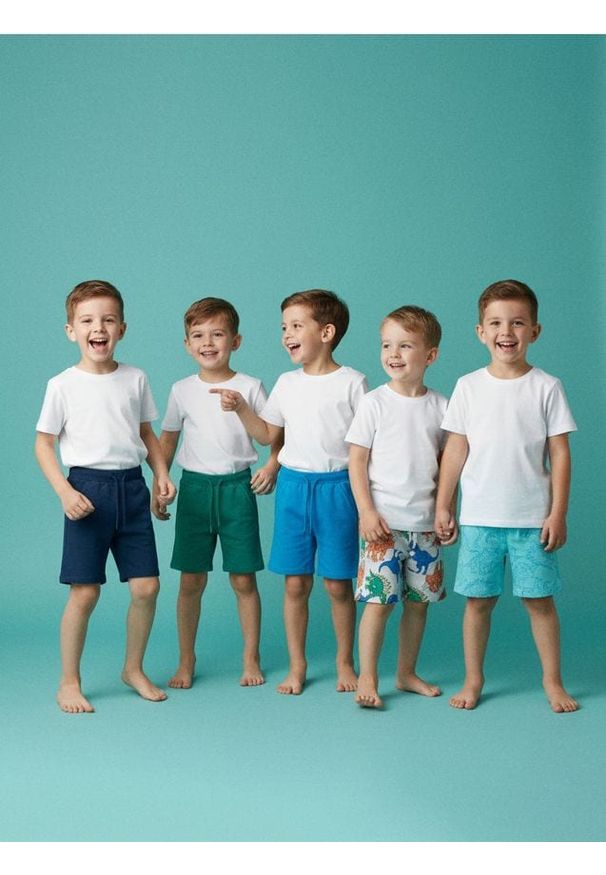 Sinsay - Szorty dresowe 5 pack - granatowy. Kolor: niebieski. Materiał: dresówka