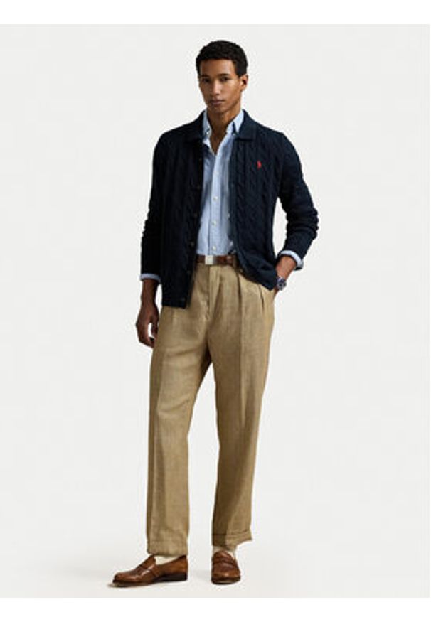 Polo Ralph Lauren Kardigan 710979114002 Granatowy Regular Fit. Typ kołnierza: polo. Kolor: niebieski. Materiał: bawełna