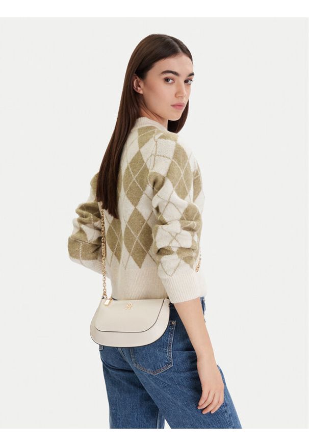 TOMMY HILFIGER - Tommy Hilfiger Torebka Th Glam Mini Chain Crossover AW0AW18142 Écru. Materiał: skórzane