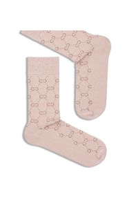 Milena - Męskie skarpetki CC 408 BE. Kolor: beżowy. Materiał: bawełna, elastan, poliamid, materiał