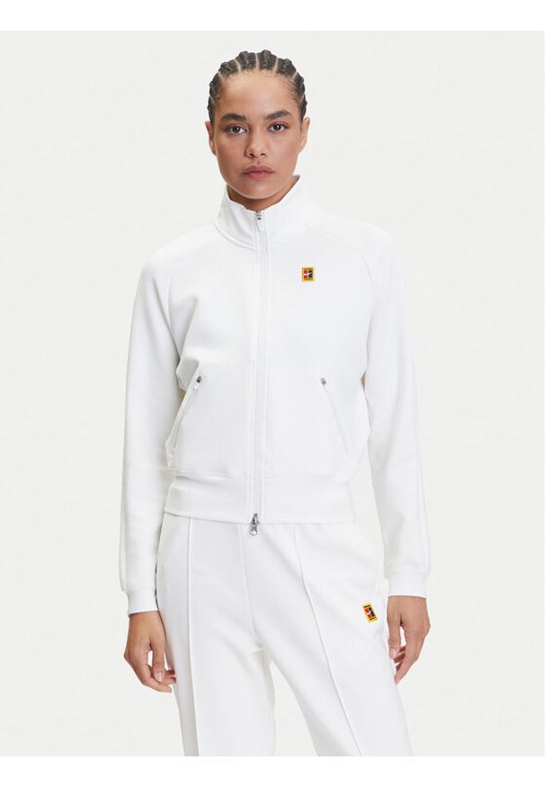 Nike Bluza Court Heritage Full Zip CV4701 Biały Regular Fit. Kolor: biały. Materiał: syntetyk