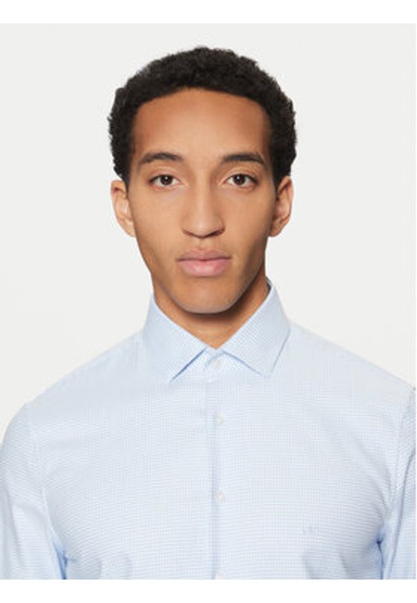 Calvin Klein Koszula K10K113854 Błękitny Slim Fit. Kolor: niebieski. Materiał: bawełna