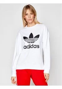 Adidas - adidas Bluza Trefoil GN2961 Biały Regular Fit. Kolor: biały. Materiał: bawełna #1