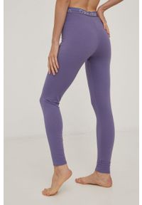 Calvin Klein Underwear Legginsy piżamowe damskie kolor fioletowy z nadrukiem. Kolor: fioletowy. Materiał: dzianina. Wzór: nadruk #3