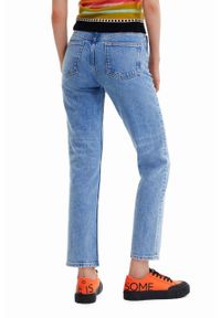 Desigual jeansy damskie high waist. Stan: podwyższony. Kolor: niebieski #3